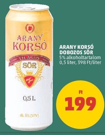 PENNY Arany Korsó dobozos sör 0,5 l ajánlat