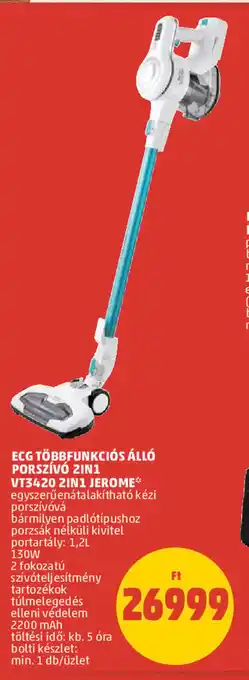 Ecg Többfunkciós álló porszívó 2in1 vt3420 2in1 jerome 1 db