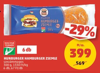 PENNY Hunburger Hamburger zsemle 300 g ajánlat