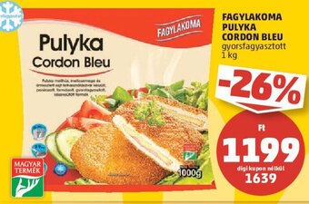 PENNY Fagylakoma Pulyka cordon bleu 1 kg ajánlat