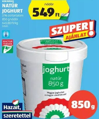 ALDI Kokárdás Natúr joghurt 850 g ajánlat