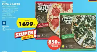 ALDI Pizz'ah Pizza 2 x 350 / 360 g ajánlat