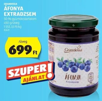 ALDI Grandessa Áfonya extradzsem 450 g ajánlat