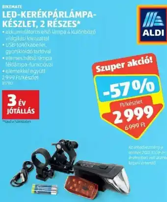 Bikemate Led- kerékpárlámpa- készlet 2 részes