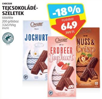 ALDI Choceur Tejcsokoládé- szeletek 200 g ajánlat