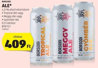 ALDI Borsodi Ale 0,5 l ajánlat