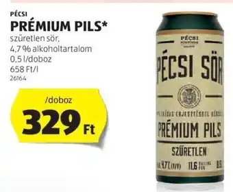 ALDI Pécsi Prémium pils 0,5 l ajánlat