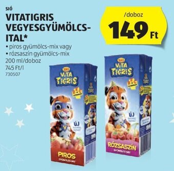 ALDI Sió Vitatigris vegyesgyümölcs- ital 200 ml ajánlat