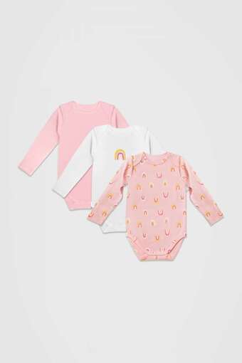 3 pack dim rainbow csecsemő body