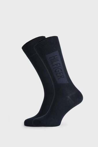 2 darab sötétkék tommy hilfiger logo block zokni egy csomagban