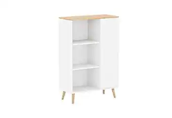 Fency polcrendszer, 90x131x40, fehér/tölgy craft arany