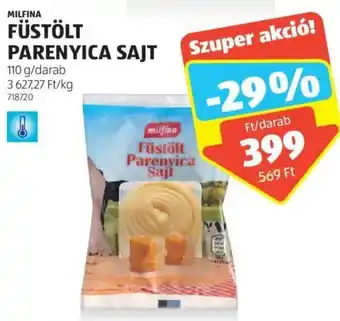 ALDI Milfina Füstölt parenyica sajt 110 g ajánlat