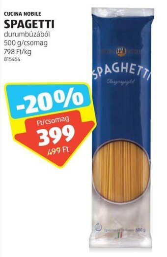 ALDI Cucina Nobile Spagetti 500 g ajánlat