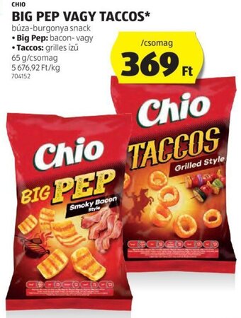 ALDI Chio Big pep vagy taccos 65 g ajánlat