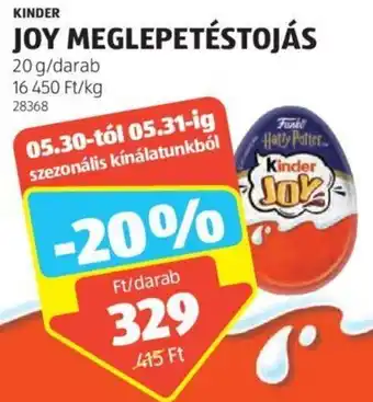 ALDI Fererro Kinder joy meglepetéstojás 20 g ajánlat