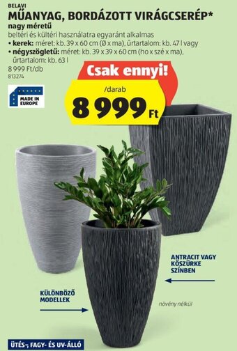 ALDI Belavi Műanyag bordázott virágcserép 1 db ajánlat