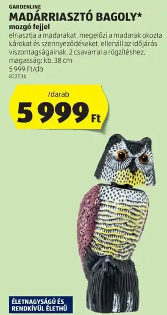 ALDI Gardenline Madárriasztó bagoly 1 db ajánlat