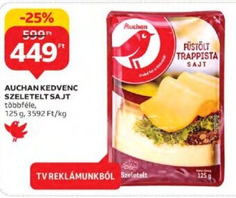 Auchan Auchan kedvenc szeletelt sajt 125 g ajánlat