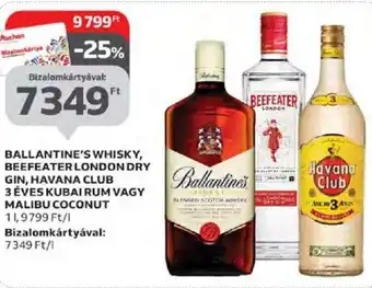 Auchan Ballantine's Whisky, beefeater london dry gin stb. 1 l ajánlat