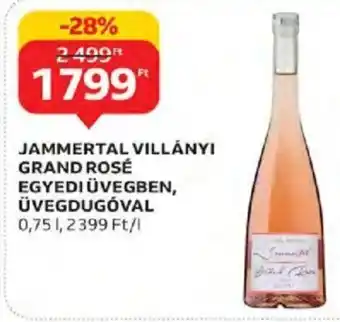 Auchan Jammertal Villányi grand rosé egyedi üvegben, üvegdugóval 0,75 l ajánlat
