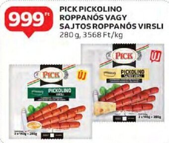Auchan Pick Pickolino roppanós vagy sajtos roppanós virsli 280 g ajánlat