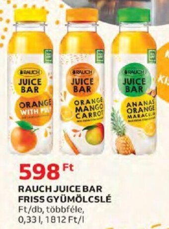 Auchan Rauch Juice bar friss gyümölcslé 0,33 l ajánlat