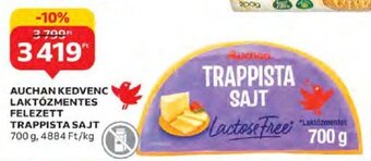 Auchan Auchan kedvenc laktózmentes felezett trappista sajt 700 g ajánlat