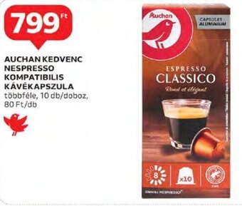 Auchan Auchan kedvenc Nespresso kompatibilis kávékapszula 10 db ajánlat
