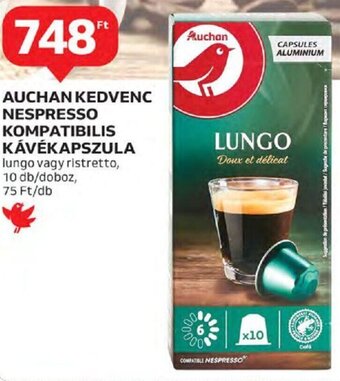 Auchan Auchan kedvenc nespresso kompatibilis kávékapszula 10 db ajánlat