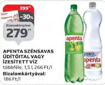 Auchan Apenta Szénsavas üdítőital vagy ízesített víz 1,5 l ajánlat