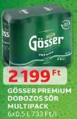 Auchan Gösser premium dobozos sör multipack 6 x 0,5 l ajánlat