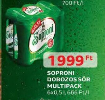 Auchan Soproni Dobozos sör multipack 6 x 0,5 l ajánlat