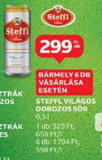 Auchan Steffl Világos dobozos sör 0,5 l ajánlat