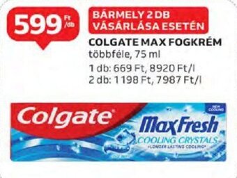 Auchan Colgate max fogkrém 75 ml ajánlat