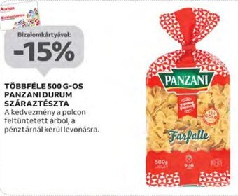Többféle 500 g-os Panzani durum száraztészta