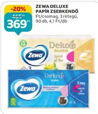 Auchan Zewa Deluxe papír zsebkendő 90 db ajánlat