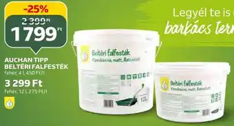 Auchan Auchan tipp Beltéri falfesték 4 l ajánlat