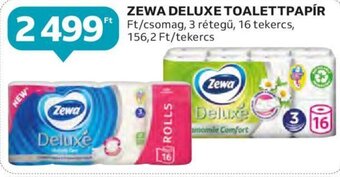 Auchan Zewa Deluxe toalettpapír 16 tekercs ajánlat