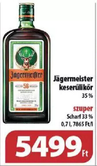 Jägermeister keserűlikőr 0,7 l