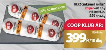 Coop Herz Csirkemell sonka 10 dkg ajánlat