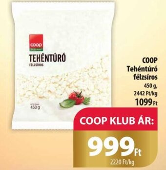 Coop Coop Tehéntúró félzsíros 450 g ajánlat