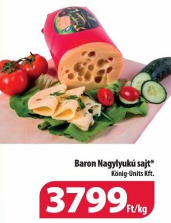 Coop Baron Nagylyukú sajt 1 kg ajánlat