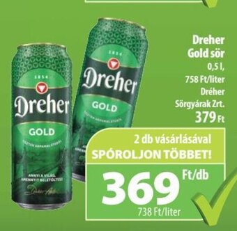 Dreher Gold sör 0,5 l