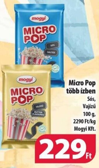 Coop Mogyi Micro Pop több ízben 100 g ajánlat