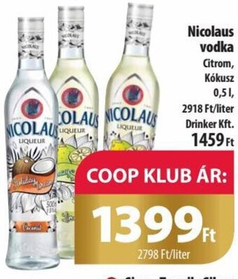 Coop Nicolaus vodka 0,5 l ajánlat