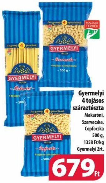 Coop Gyermelyi 4 tojásos száraztészta 500 g ajánlat