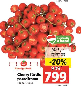Lidl Cherry fürtös paradicsom 500 g ajánlat