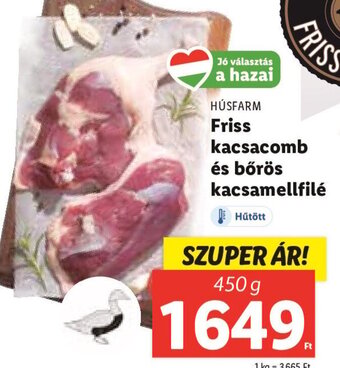 Húsfarm Friss kacsacomb és bőrös kacsamellfilé 450 g