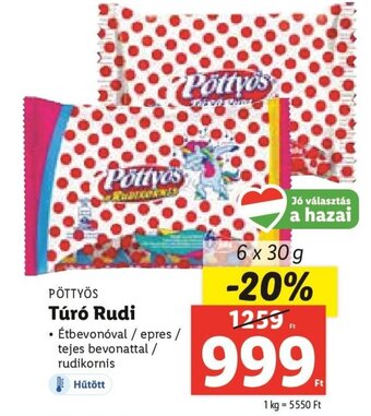 Lidl Pöttyös Túró Rudi 6 x 30 g ajánlat