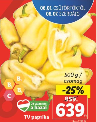 Lidl Tv paprika 500 g ajánlat